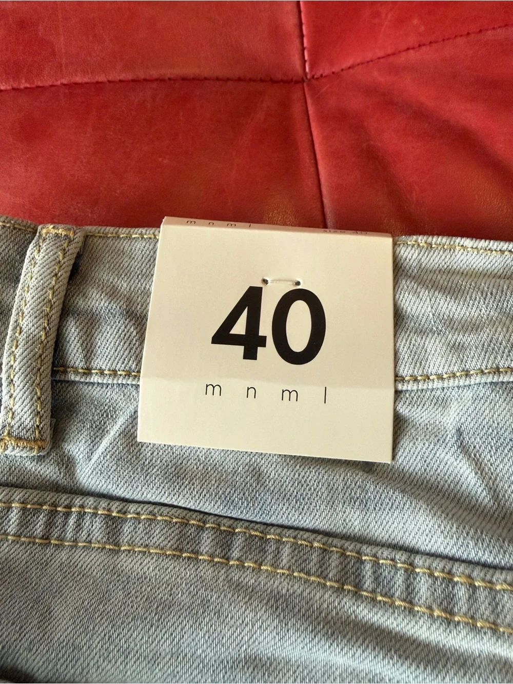 MNML Light Wash Distressed Men's Jeans - Casual Ripped Slim Fit size 40